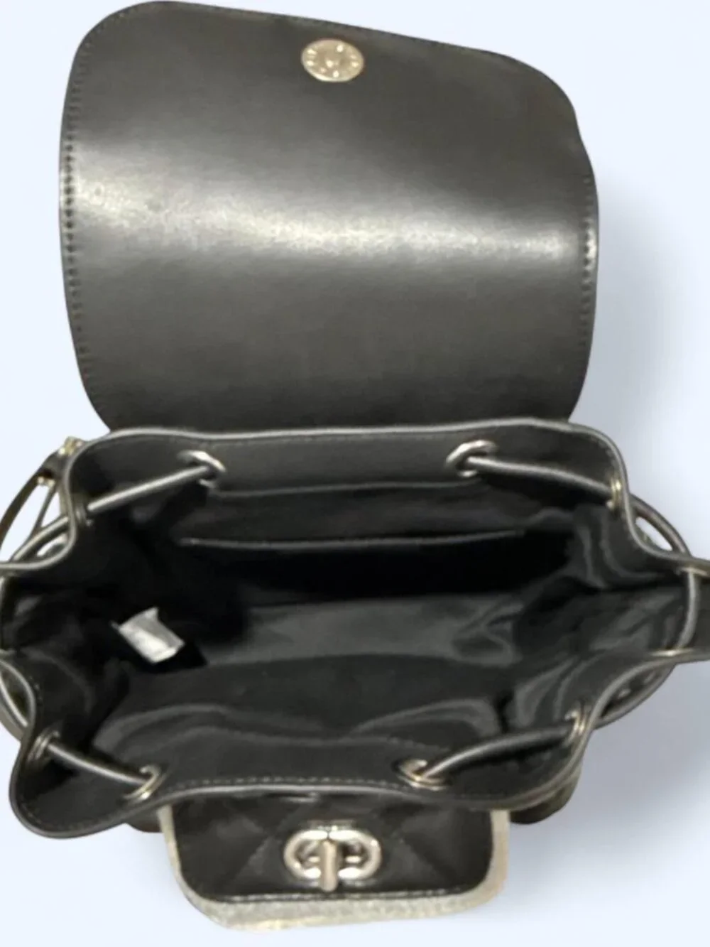 Charles & Keith Black Quilted Backpack and Mini Bag Set